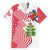 Peru Christmas Family Matching Off Shoulder Short Dress and Hawaiian Shirt with Santa Macaw Cantuta Flower Red Swirl Pattern and Festive Design - Wonder Print Shop