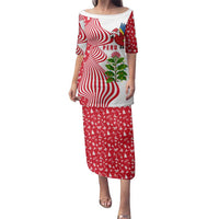 Peru Christmas Family Matching Puletasi and Hawaiian Shirt with Santa Macaw Cantuta Flower Red Swirl Pattern and Festive Design - Wonder Print Shop