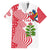 Peru Christmas Family Matching Short Sleeve Bodycon Dress and Hawaiian Shirt with Santa Macaw Cantuta Flower Red Swirl Pattern and Festive Design - Wonder Print Shop