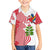 Peru Christmas Family Matching Short Sleeve Bodycon Dress and Hawaiian Shirt with Santa Macaw Cantuta Flower Red Swirl Pattern and Festive Design - Wonder Print Shop