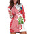 Peru Christmas Hoodie Dress with Santa Macaw Cantuta Flower Red Swirl Pattern and Festive Design - Wonder Print Shop