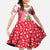 Peru Christmas Kid Short Sleeve Dress with Santa Macaw Cantuta Flower Red Swirl Pattern and Festive Design - Wonder Print Shop