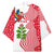 Peru Christmas Kimono with Santa Macaw Cantuta Flower Red Swirl Pattern and Festive Design - Wonder Print Shop