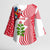 Peru Christmas Kimono Sleeve Blouse with Santa Macaw Cantuta Flower Red Swirl Pattern and Festive Design - Wonder Print Shop