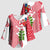 Peru Christmas Kimono Sleeve Blouse with Santa Macaw Cantuta Flower Red Swirl Pattern and Festive Design - Wonder Print Shop