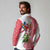 Peru Christmas Long Sleeve Polo Shirt with Santa Macaw Cantuta Flower Red Swirl Pattern and Festive Design - Wonder Print Shop