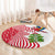 Peru Christmas Round Carpet with Santa Macaw Cantuta Flower Red Swirl Pattern and Festive Design - Wonder Print Shop