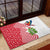 Peru Christmas Rubber Doormat with Santa Macaw Cantuta Flower Red Swirl Pattern and Festive Design - Wonder Print Shop
