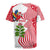 Peru Christmas Rugby Jersey with Santa Macaw Cantuta Flower Red Swirl Pattern and Festive Design - Wonder Print Shop
