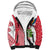 Peru Christmas Sherpa Hoodie with Santa Macaw Cantuta Flower Red Swirl Pattern and Festive Design - Wonder Print Shop