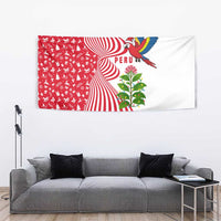 Peru Christmas Tapestry with Santa Macaw Cantuta Flower Red Swirl Pattern and Festive Design - Wonder Print Shop