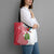 Peru Christmas Tote Bag with Santa Macaw Cantuta Flower Red Swirl Pattern and Festive Design - Wonder Print Shop