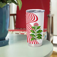 Peru Christmas Tumbler Cup with Santa Macaw Cantuta Flower Red Swirl Pattern and Festive Design - Wonder Print Shop