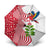 Peru Christmas Umbrella with Santa Macaw Cantuta Flower Red Swirl Pattern and Festive Design - Wonder Print Shop