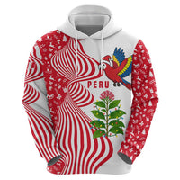 Peru Christmas Zip Hoodie with Santa Macaw Cantuta Flower Red Swirl Pattern and Festive Design - Wonder Print Shop