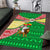 Ethiopia Christmas Area Rug with Santa Riding Lion Ethiopian Flag Colors and Tribal Pattern Design - Wonder Print Shop