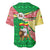 Ethiopia Christmas Baseball Jersey with Santa Riding Lion Ethiopian Flag Colors and Tribal Pattern Design - Wonder Print Shop