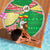 Ethiopia Christmas Beach Blanket with Santa Riding Lion Ethiopian Flag Colors and Tribal Pattern Design - Wonder Print Shop
