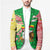 Ethiopia Christmas Blazer with Santa Riding Lion Ethiopian Flag Colors and Tribal Pattern Design - Wonder Print Shop