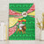 Ethiopia Christmas Canvas Wall Art with Santa Riding Lion Ethiopian Flag Colors and Tribal Pattern Design - Wonder Print Shop