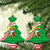 Ethiopia Christmas Ceramic Ornament with Santa Riding Lion Ethiopian Flag Colors and Tribal Pattern Design - Wonder Print Shop