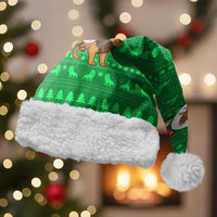 Ethiopia Christmas Santa Hat with Santa Riding Lion Ethiopian Flag Colors and Tribal Pattern Design - Wonder Print Shop