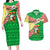 Ethiopia Christmas Couples Matching Long Sleeve Bodycon Dress and Hawaiian Shirt with Santa Riding Lion Ethiopian Flag Colors and Tribal Pattern Design - Wonder Print Shop