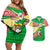 Ethiopia Christmas Couples Matching Off Shoulder Short Dress and Hawaiian Shirt with Santa Riding Lion Ethiopian Flag Colors and Tribal Pattern Design - Wonder Print Shop