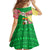 Ethiopia Christmas Family Matching Off The Shoulder Long Sleeve Dress and Hawaiian Shirt with Santa Riding Lion Ethiopian Flag Colors and Tribal Pattern Design - Wonder Print Shop