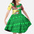 Ethiopia Christmas Family Matching Off Shoulder Maxi Dress and Hawaiian Shirt with Santa Riding Lion Ethiopian Flag Colors and Tribal Pattern Design - Wonder Print Shop