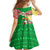 Ethiopia Christmas Family Matching Off Shoulder Maxi Dress and Hawaiian Shirt with Santa Riding Lion Ethiopian Flag Colors and Tribal Pattern Design - Wonder Print Shop