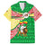 Ethiopia Christmas Family Matching Off Shoulder Maxi Dress and Hawaiian Shirt with Santa Riding Lion Ethiopian Flag Colors and Tribal Pattern Design - Wonder Print Shop