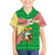 Ethiopia Christmas Family Matching Off Shoulder Maxi Dress and Hawaiian Shirt with Santa Riding Lion Ethiopian Flag Colors and Tribal Pattern Design - Wonder Print Shop