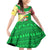 Ethiopia Christmas Family Matching Off Shoulder Short Dress and Hawaiian Shirt with Santa Riding Lion Ethiopian Flag Colors and Tribal Pattern Design - Wonder Print Shop