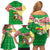 Ethiopia Christmas Family Matching Off Shoulder Short Dress and Hawaiian Shirt with Santa Riding Lion Ethiopian Flag Colors and Tribal Pattern Design - Wonder Print Shop