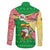 Ethiopia Christmas Family Matching Short Sleeve Bodycon Dress and Hawaiian Shirt with Santa Riding Lion Ethiopian Flag Colors and Tribal Pattern Design - Wonder Print Shop