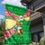Ethiopia Christmas Garden Flag with Santa Riding Lion Ethiopian Flag Colors and Tribal Pattern Design - Wonder Print Shop