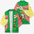 Ethiopia Christmas Kimono with Santa Riding Lion Ethiopian Flag Colors and Tribal Pattern Design - Wonder Print Shop