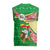 Ethiopia Christmas Knitted V-Neck Vest with Santa Riding Lion Ethiopian Flag Colors and Tribal Pattern Design - Wonder Print Shop