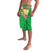 Ethiopia Christmas Lavalava with Santa Riding Lion Ethiopian Flag Colors and Tribal Pattern Design - Wonder Print Shop