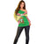 Ethiopia Christmas Off Shoulder Sweater with Santa Riding Lion Ethiopian Flag Colors and Tribal Pattern Design - Wonder Print Shop