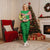 Ethiopia Christmas Pajama Set with Santa Riding Lion Ethiopian Flag Colors and Tribal Pattern Design - Wonder Print Shop