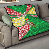 Ethiopia Christmas Quilt with Santa Riding Lion Ethiopian Flag Colors and Tribal Pattern Design - Wonder Print Shop