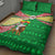 Ethiopia Christmas Quilt Bed Set with Santa Riding Lion Ethiopian Flag Colors and Tribal Pattern Design - Wonder Print Shop