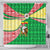 Ethiopia Christmas Shower Curtain with Santa Riding Lion Ethiopian Flag Colors and Tribal Pattern Design - Wonder Print Shop