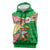 Ethiopia Christmas Sleeveless Hoodie with Santa Riding Lion Ethiopian Flag Colors and Tribal Pattern Design - Wonder Print Shop