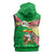 Ethiopia Christmas Sleeveless Hoodie with Santa Riding Lion Ethiopian Flag Colors and Tribal Pattern Design - Wonder Print Shop