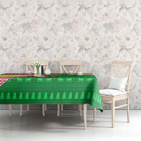 Ethiopia Christmas Tablecloth with Santa Riding Lion Ethiopian Flag Colors and Tribal Pattern Design - Wonder Print Shop