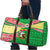 Ethiopia Christmas Travel Bag with Santa Riding Lion Ethiopian Flag Colors and Tribal Pattern Design - Wonder Print Shop