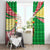 Ethiopia Christmas Window Curtain with Santa Riding Lion Ethiopian Flag Colors and Tribal Pattern Design - Wonder Print Shop